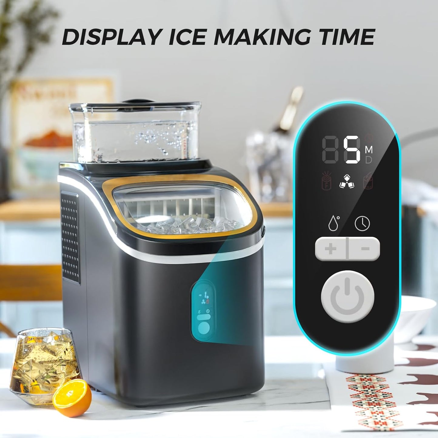 Kismile Ice Maker Countertop Portable Ice Cube Maker Machine Z5813AF