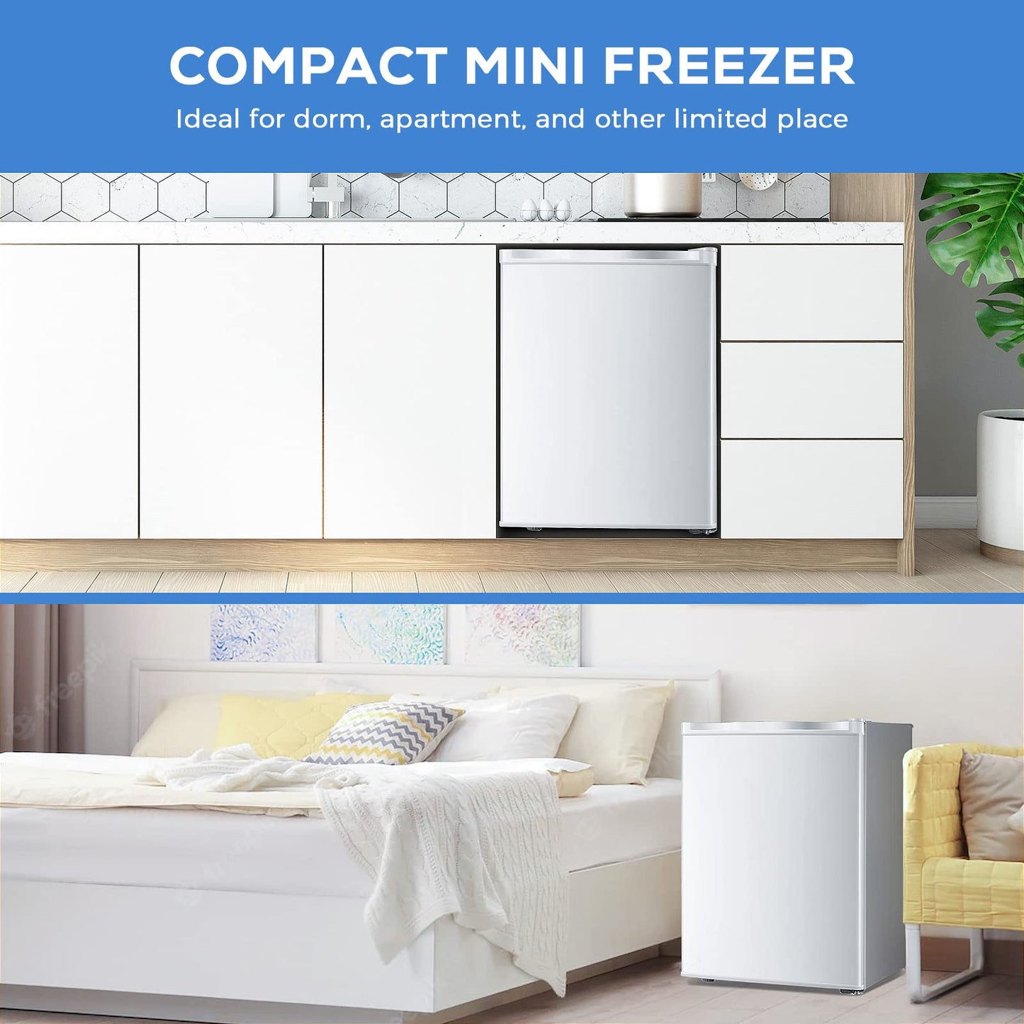 Kismile Upright Freezer, 3.0 Cu.ft Mini Freezer with Reversible Single Door