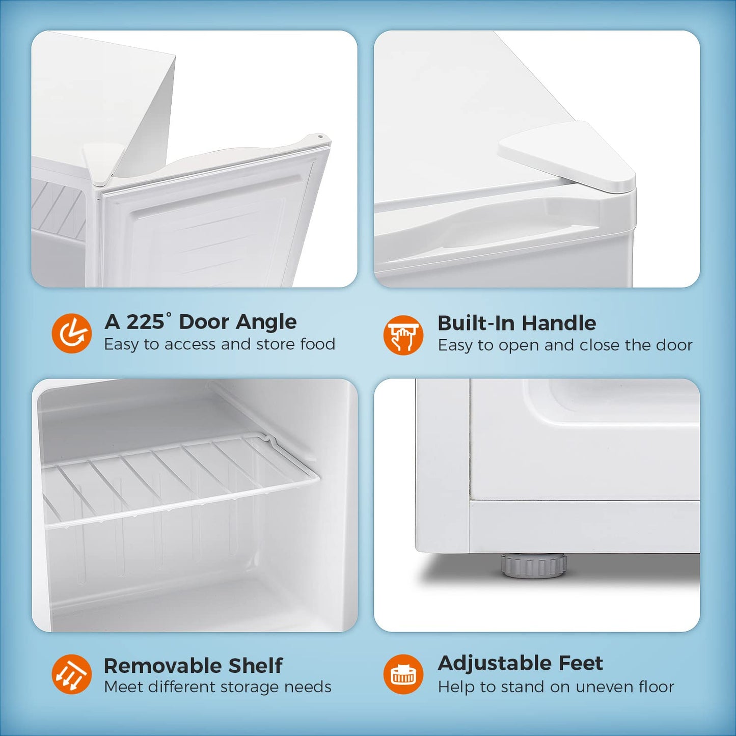 Kismile Upright Freezer, 3.0 Cu.ft Mini Freezer with Reversible Single Door