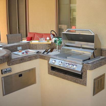 KoKoMo Grills 32-Inch Heavy Duty 60K BTU LP/NG 4 Burner Built-In Stainless Steel Gas Grill
