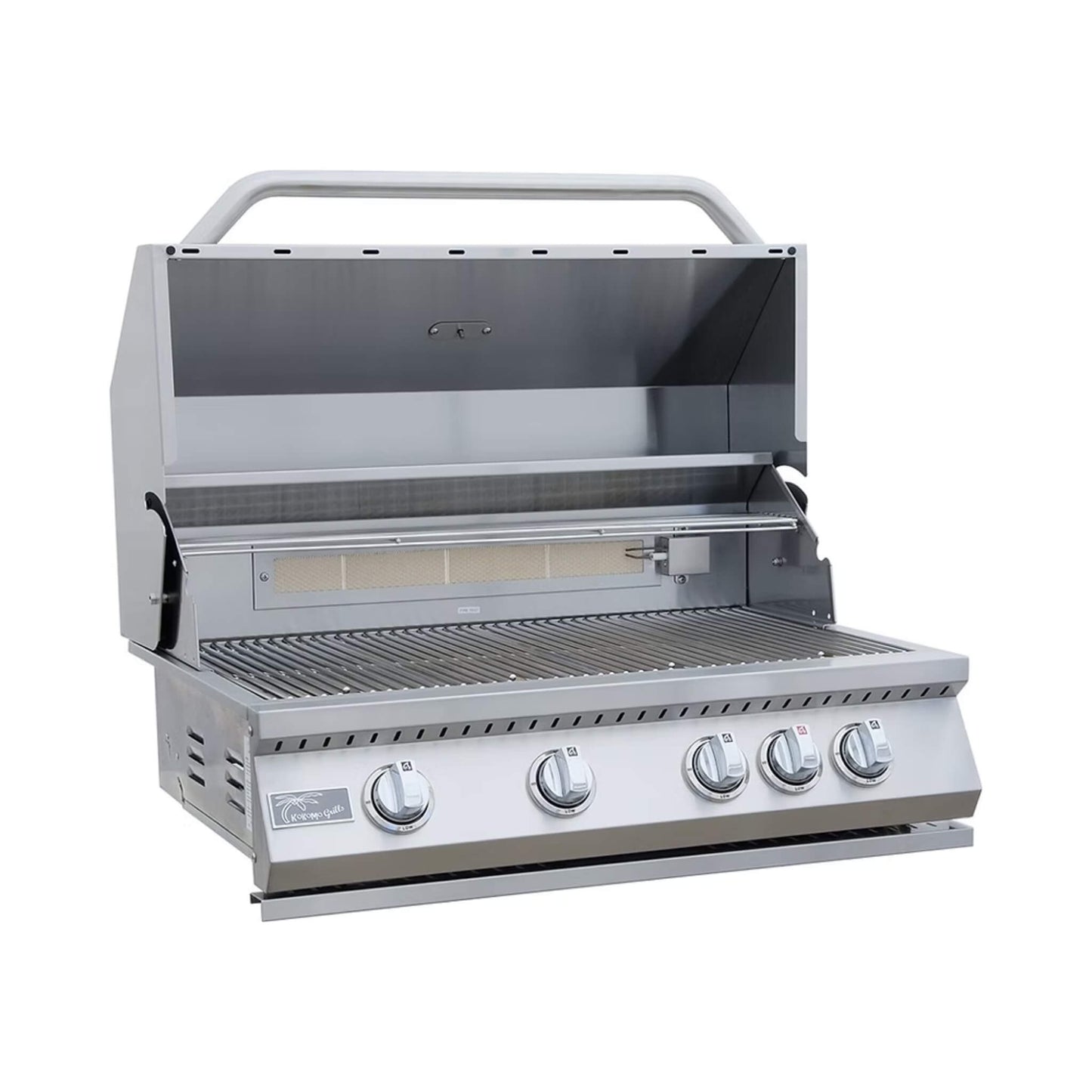 KoKoMo Grills 7FT Straight BBQ Island with Built-In BBQ and Refrigerator