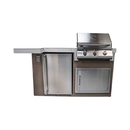 KoKoMo Grills Mini Maui 6FT BBQ Island with LED Lights, Built-In BBQ and Refrigerator