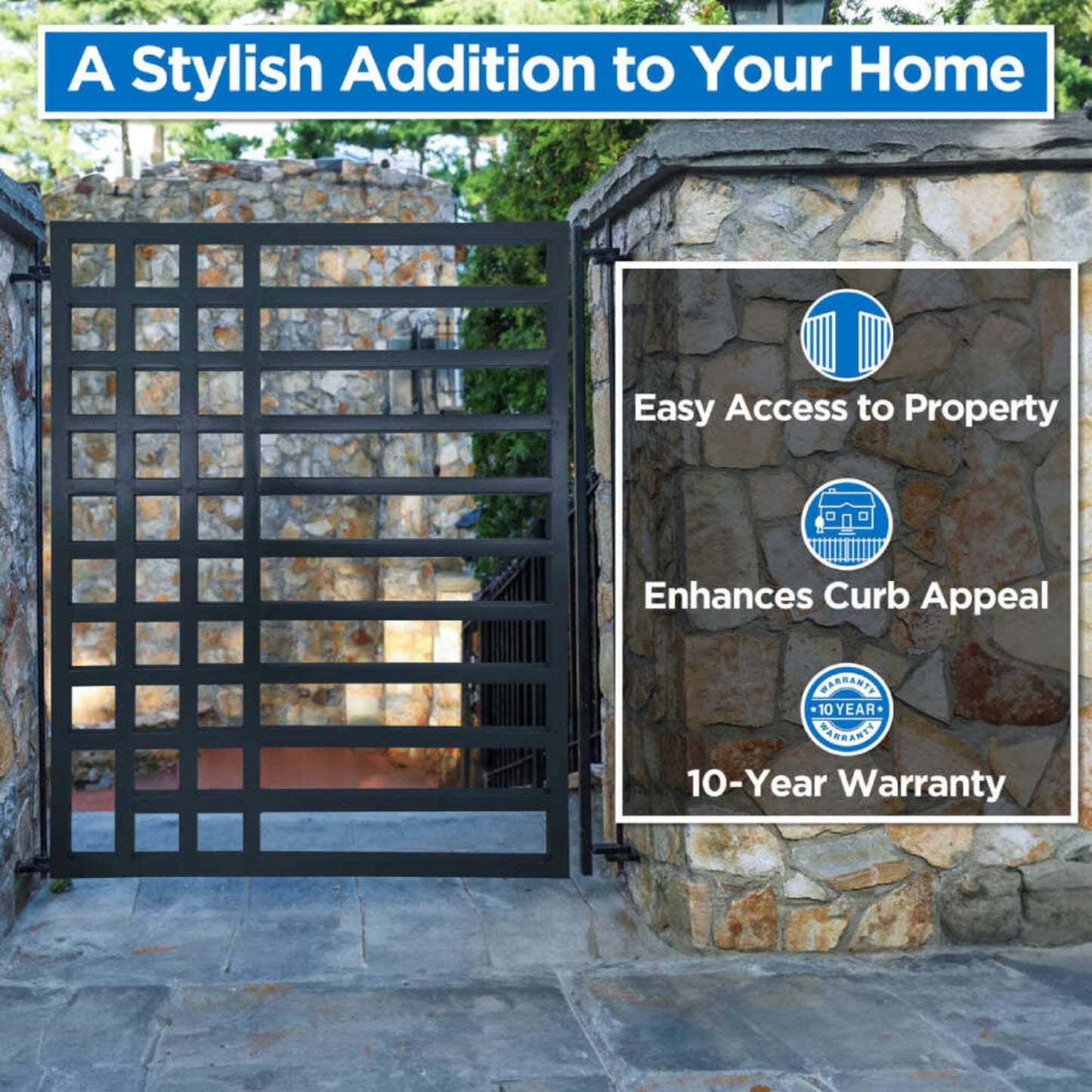 5FT Heavy-Duty Kyiv-Style Powder-Coated Galvanized Steel Pedestrian Gate