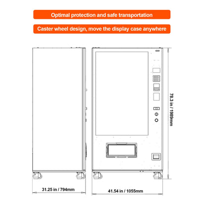 Large 60-Slot Commercial Snack and Drink Refrigerated Combo Vending Machine