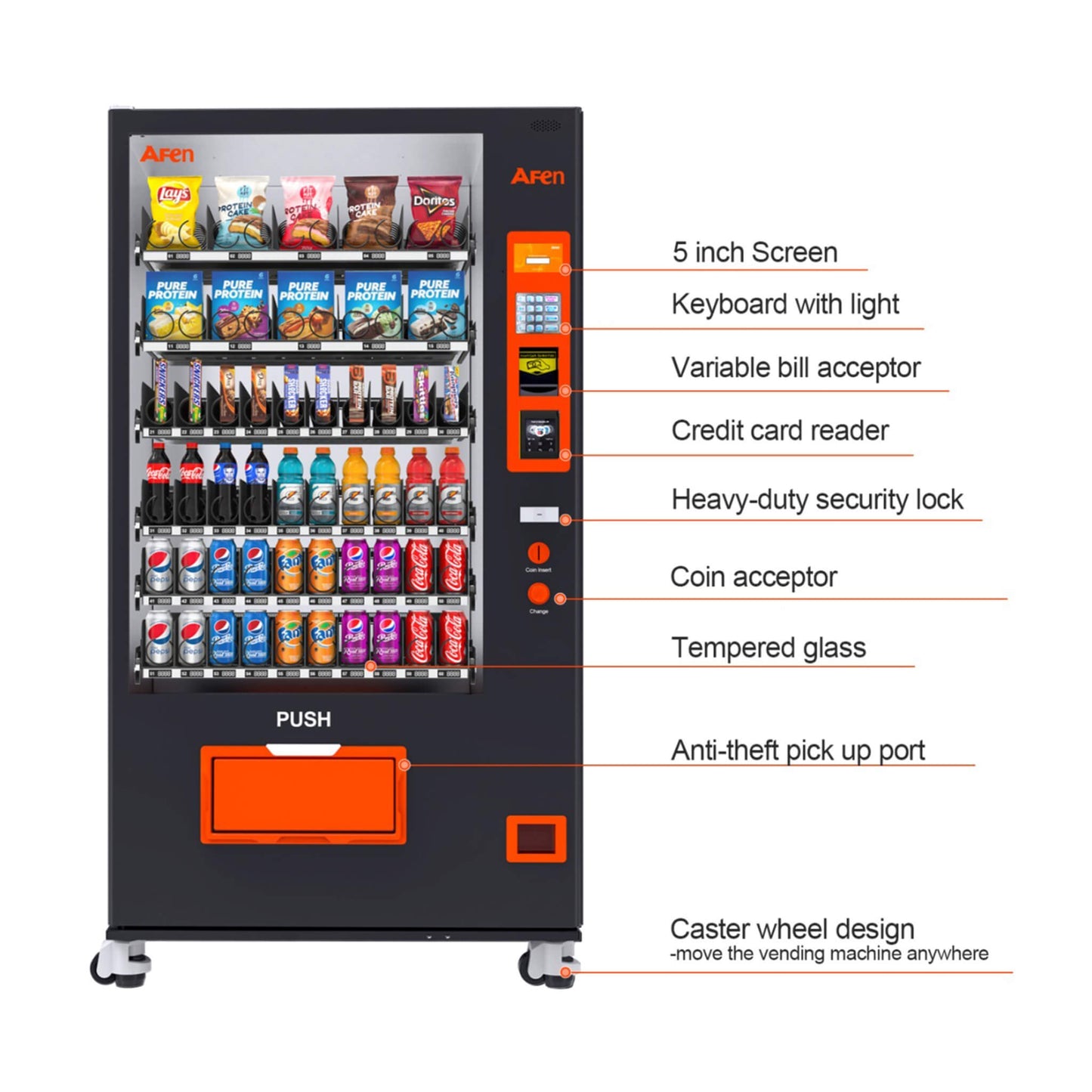 Large 60-Slot Commercial Snack and Drink Refrigerated Combo Vending Machine