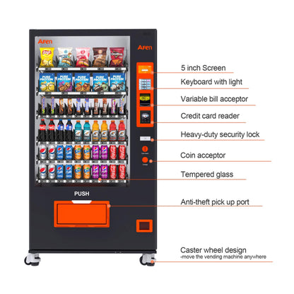 Large 60-Slot Commercial Snack and Drink Refrigerated Combo Vending Machine