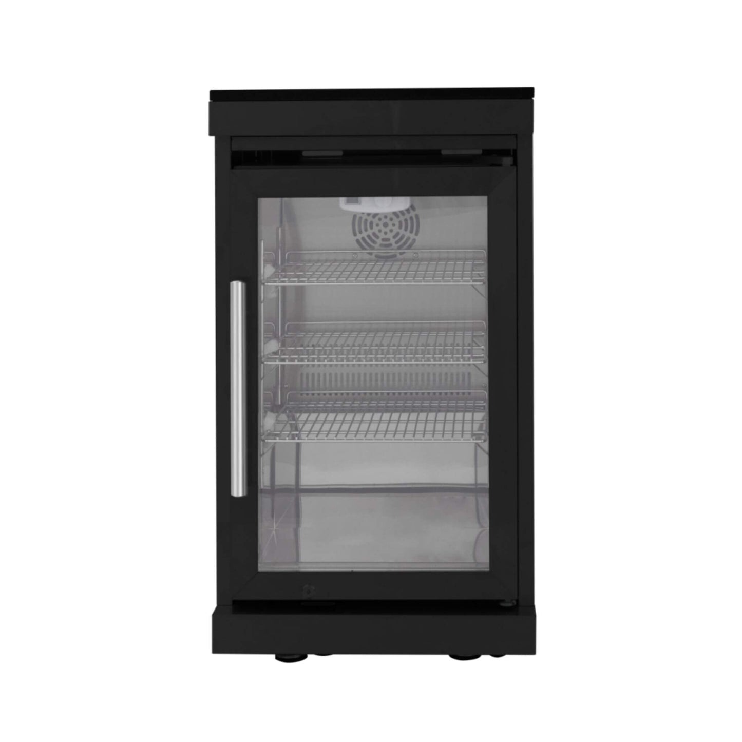 Large Black Stainless Steel Single-Door Fridge For Outdoor Kitchen Islands