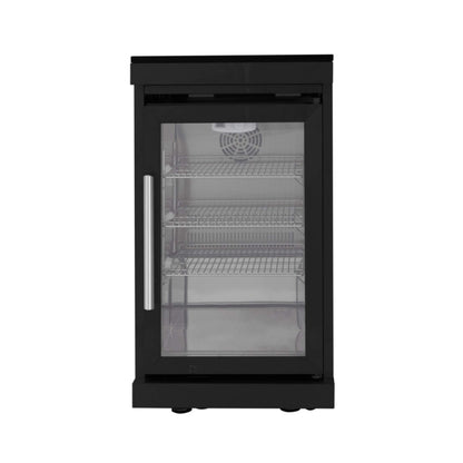 Large Black Stainless Steel Single-Door Fridge For Outdoor Kitchen Islands