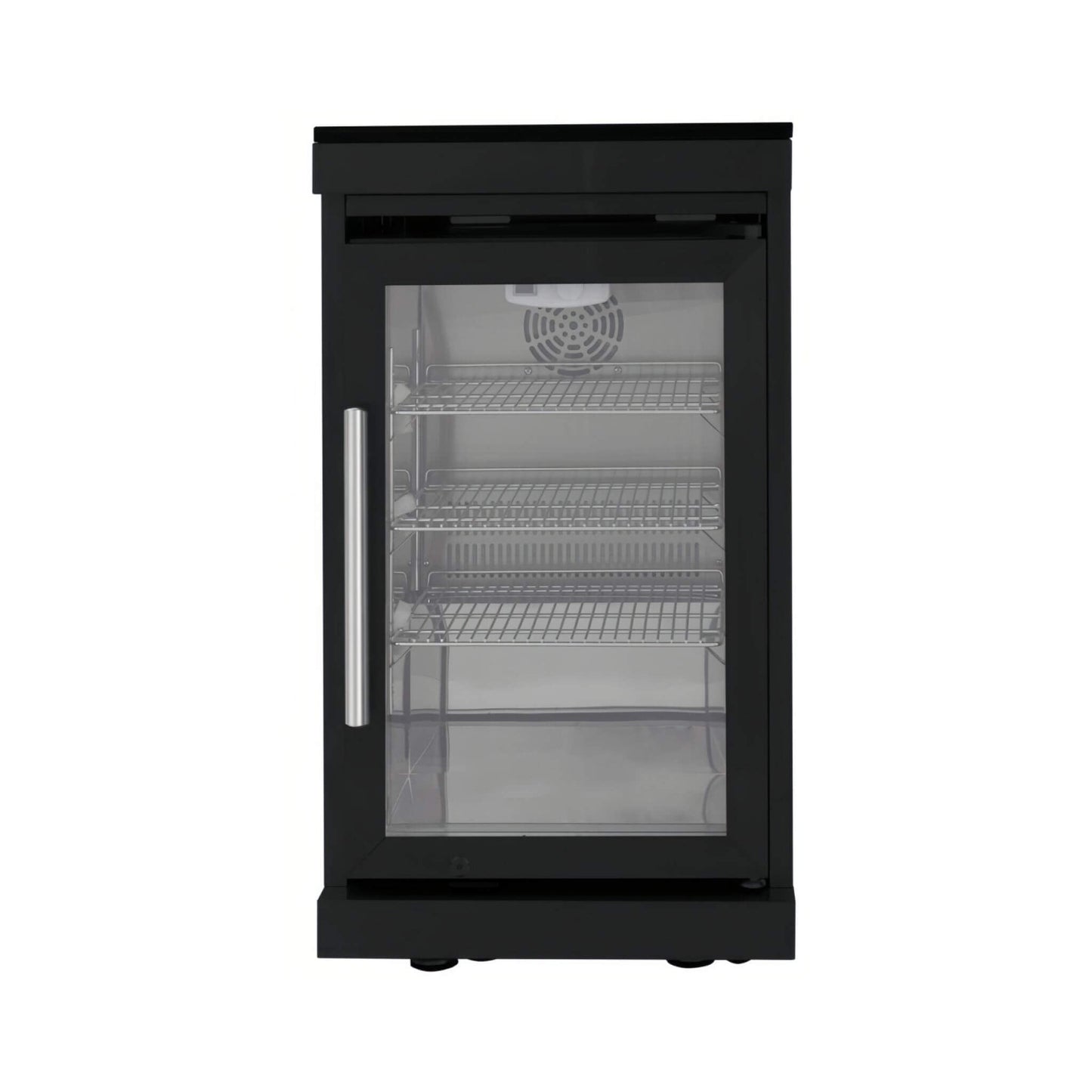 Large Black Stainless Steel Single-Door Fridge For Outdoor Kitchen Islands