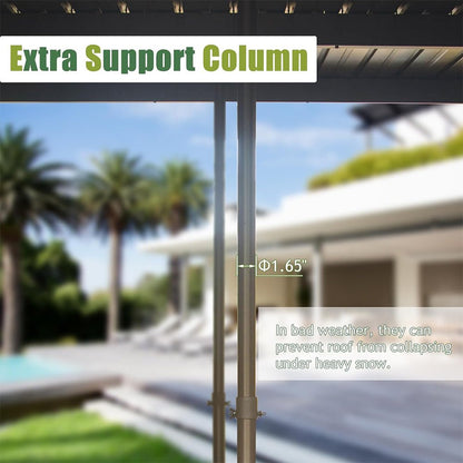 12' x 14' FT Large Outdoor All-Season Wall Mounted Sunroom Solarium With Galvanized Steel Roof & Moveable PVC Screen