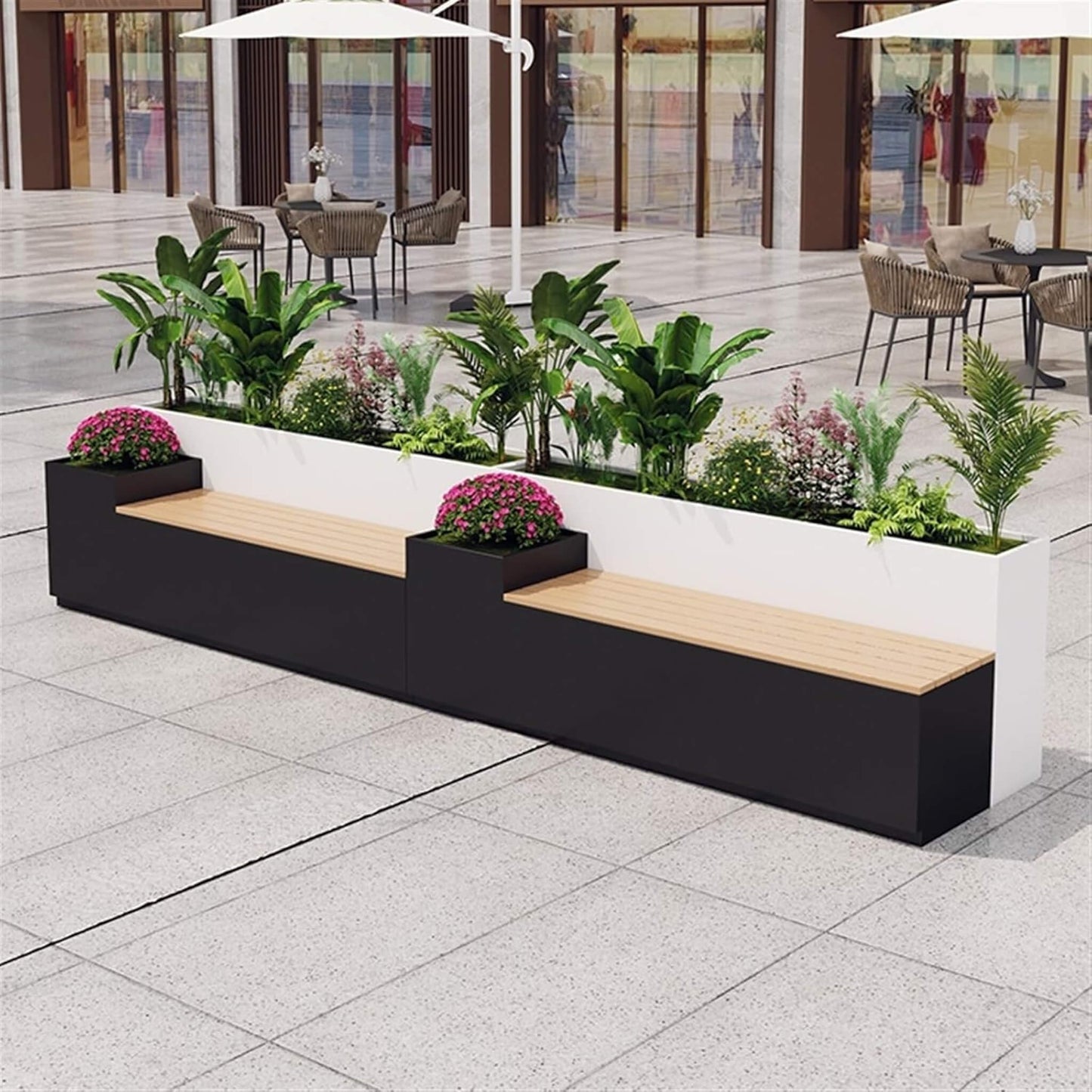 Large Outdoor All-Weather Commercial Flower Box Potting Bench