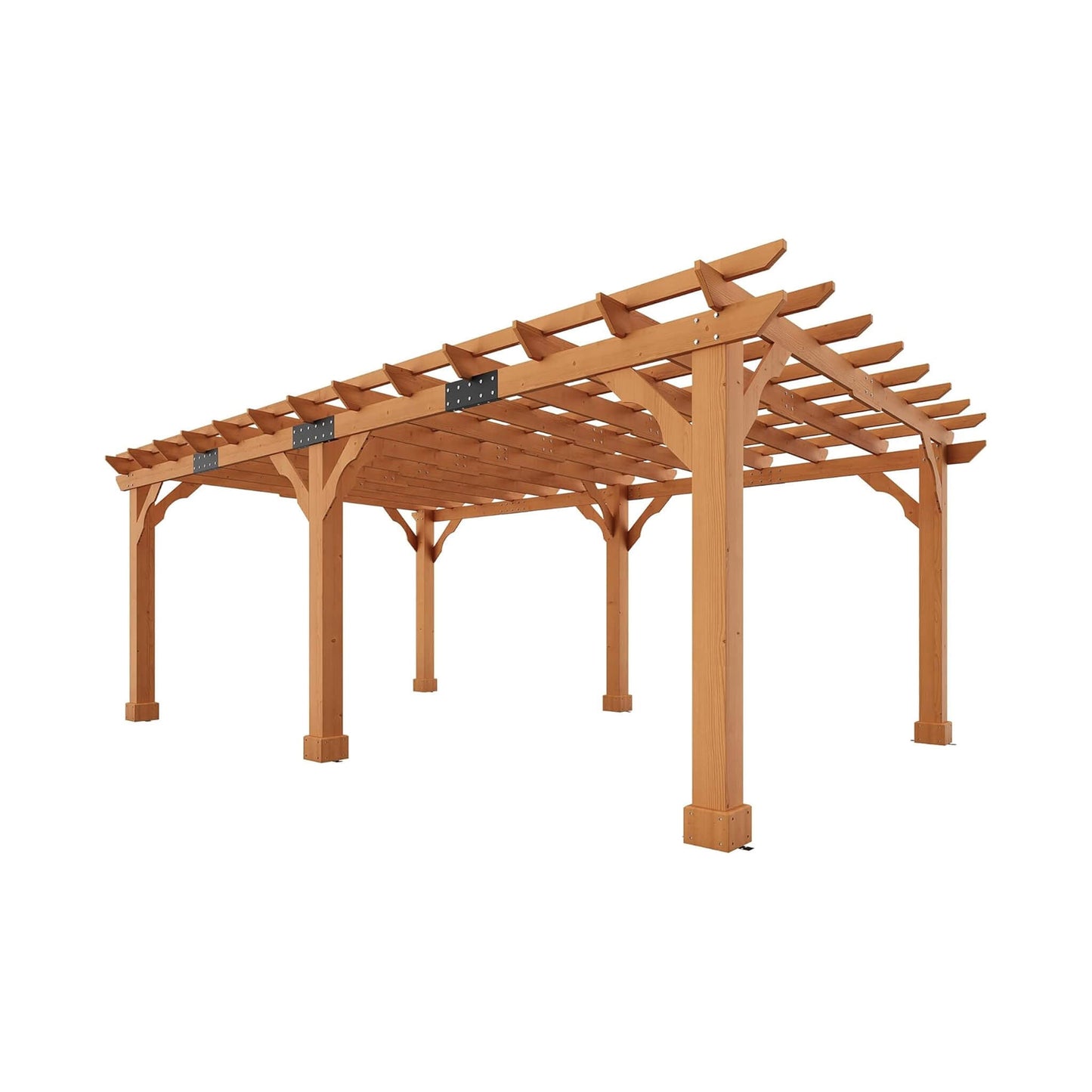 Alora Large Outdoor Cedar Wood Pergola Kit with Slatted Roof
