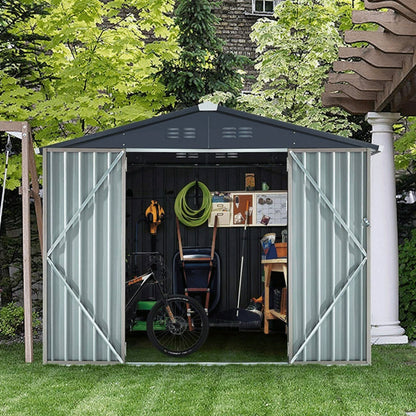 6FT x 8FT Alora Large Outdoor Metal Hanover Storage Cabin House Shed
