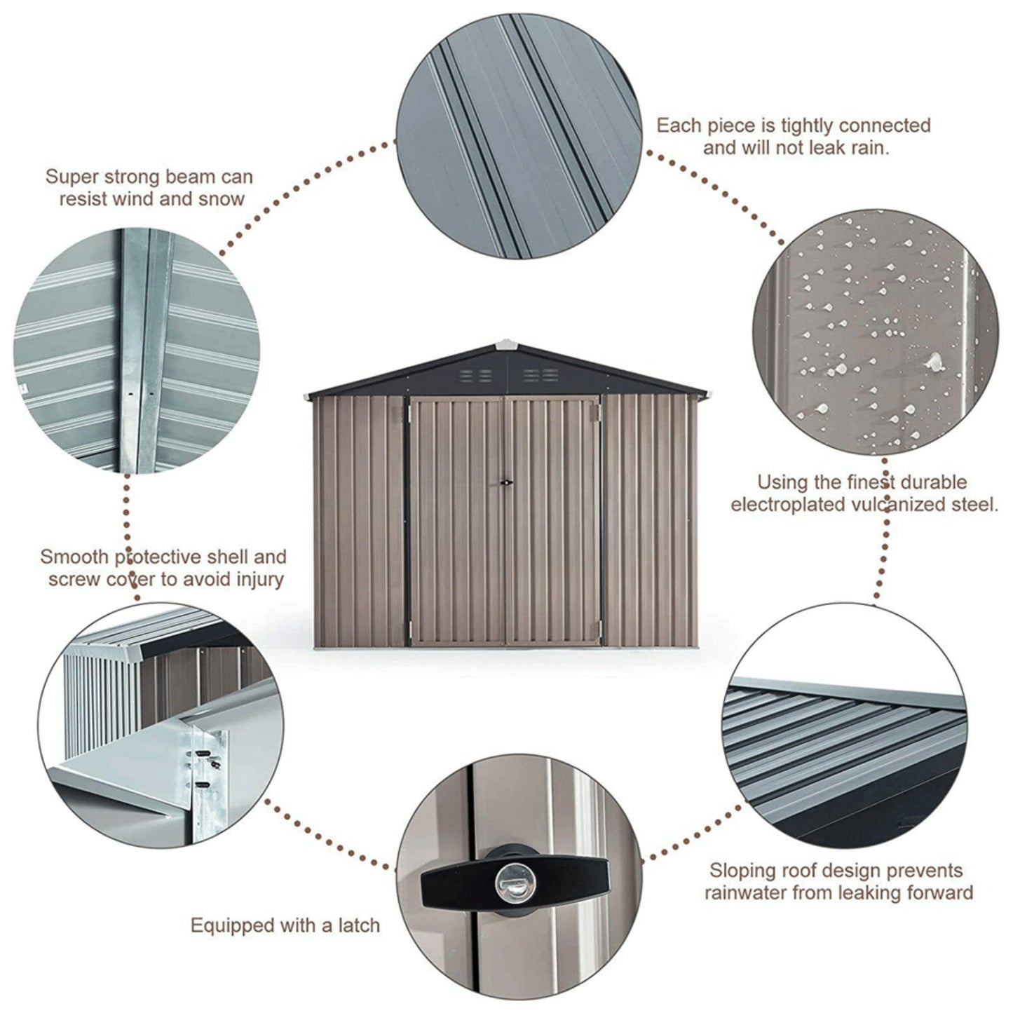 6FT x 8FT Alora Large Outdoor Metal Hanover Storage Cabin House Shed