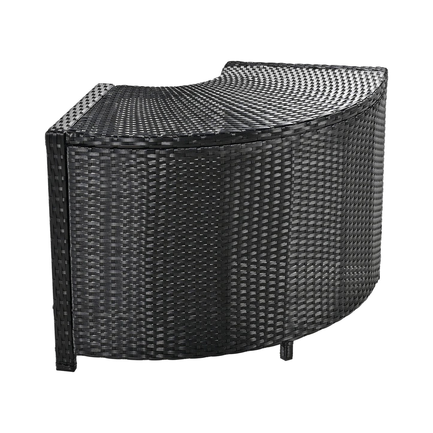 Alora Large Outdoor Quadrilateral Spa Surround Rattan Sectional Sofa Set With Storage Compartments