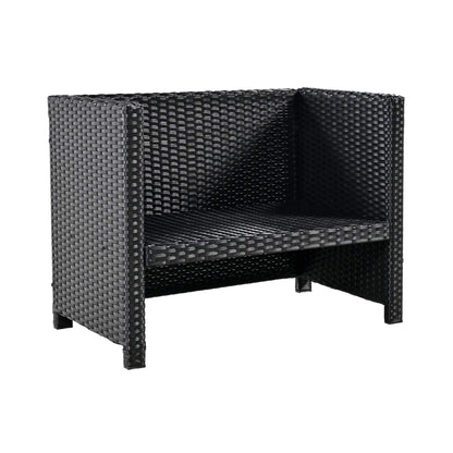 Alora Large Outdoor Quadrilateral Spa Surround Rattan Sectional Sofa Set With Storage Compartments