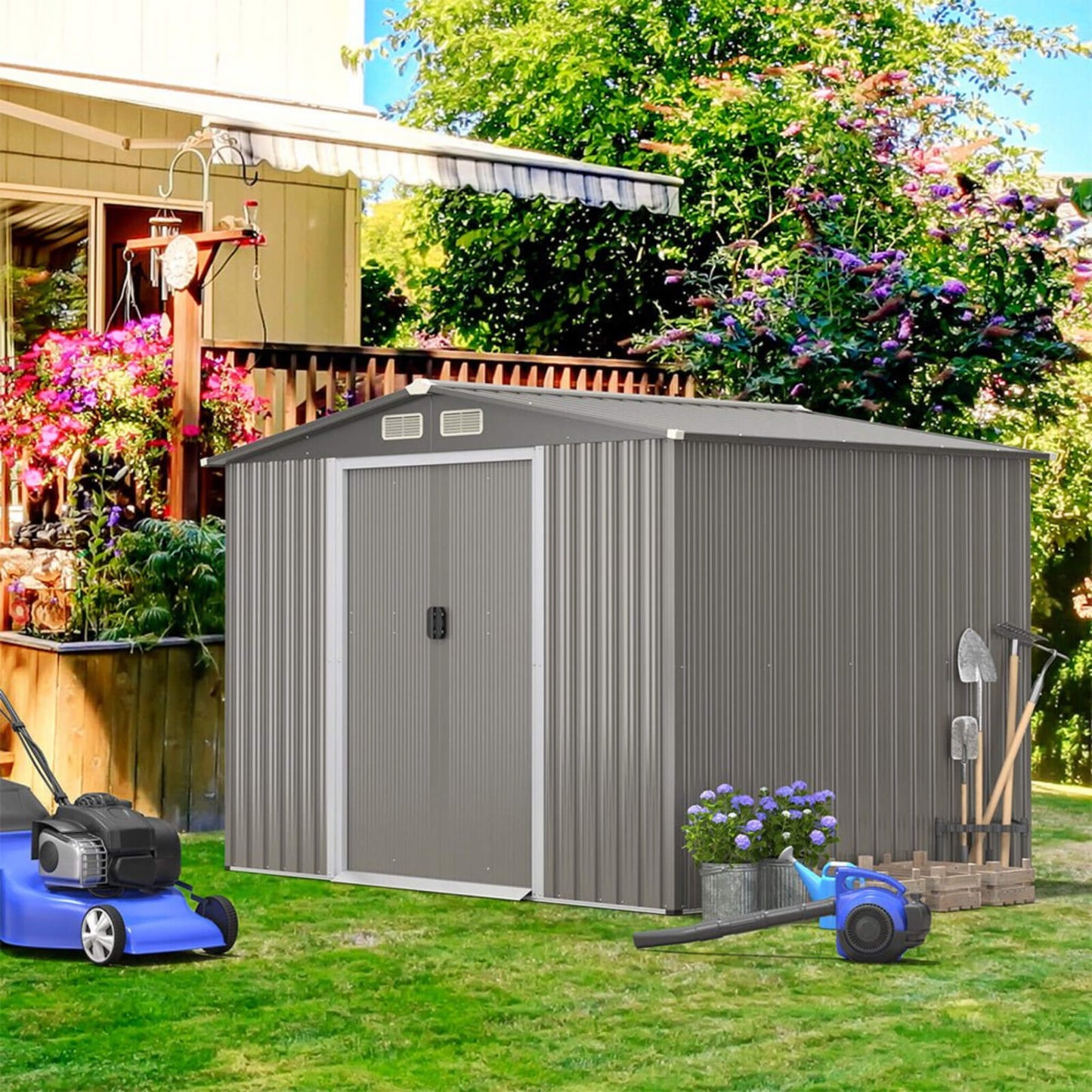 8FT x 6FT Alora Premium Outdoor Steel Tool Storage Garden Backyard Shed