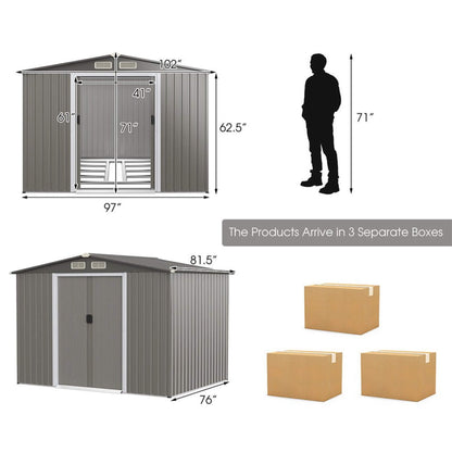8FT x 6FT Alora Premium Outdoor Steel Tool Storage Garden Backyard Shed