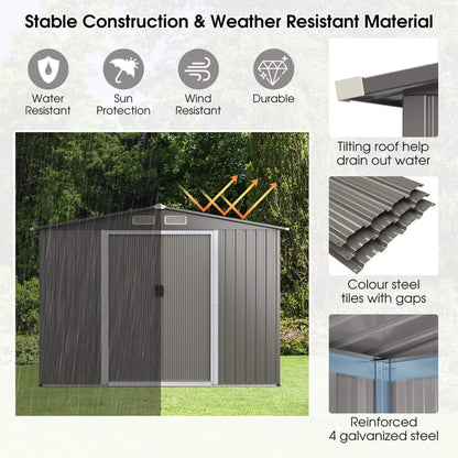 8FT x 6FT Alora Premium Outdoor Steel Tool Storage Garden Backyard Shed