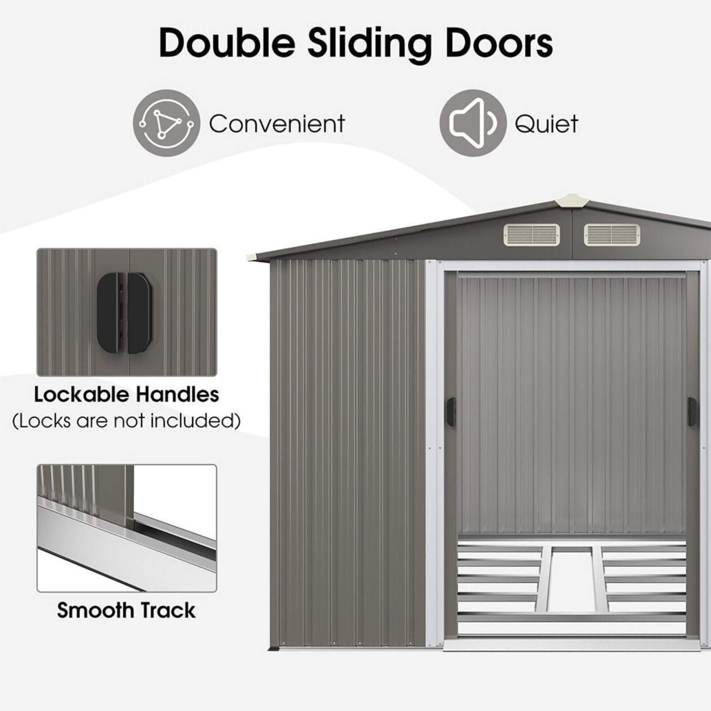 8FT x 6FT Alora Premium Outdoor Steel Tool Storage Garden Backyard Shed