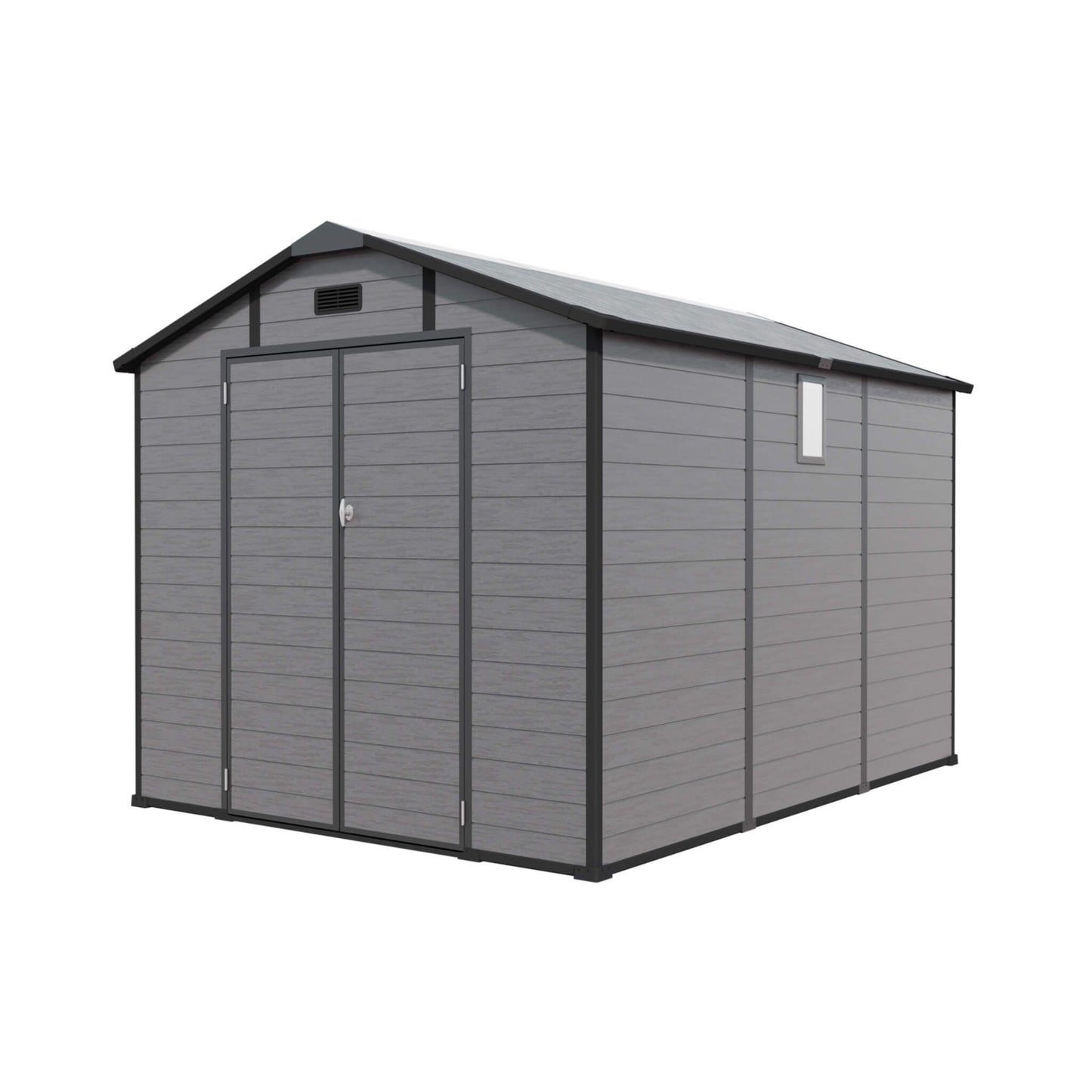 Alora Large Plastic Lockable Resin Outdoor Storage Shed with Window and Floor