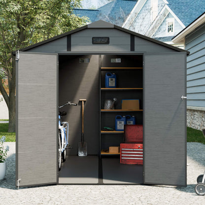 Alora Large Plastic Lockable Resin Outdoor Storage Shed with Window and Floor