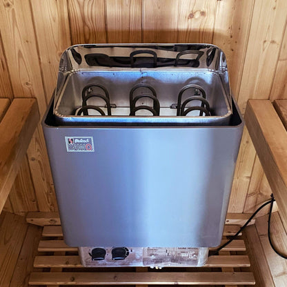 Thermora Large Premium American White Oak Outdoor Wooden Barrel Sauna With 4.5KW Sauna Heater