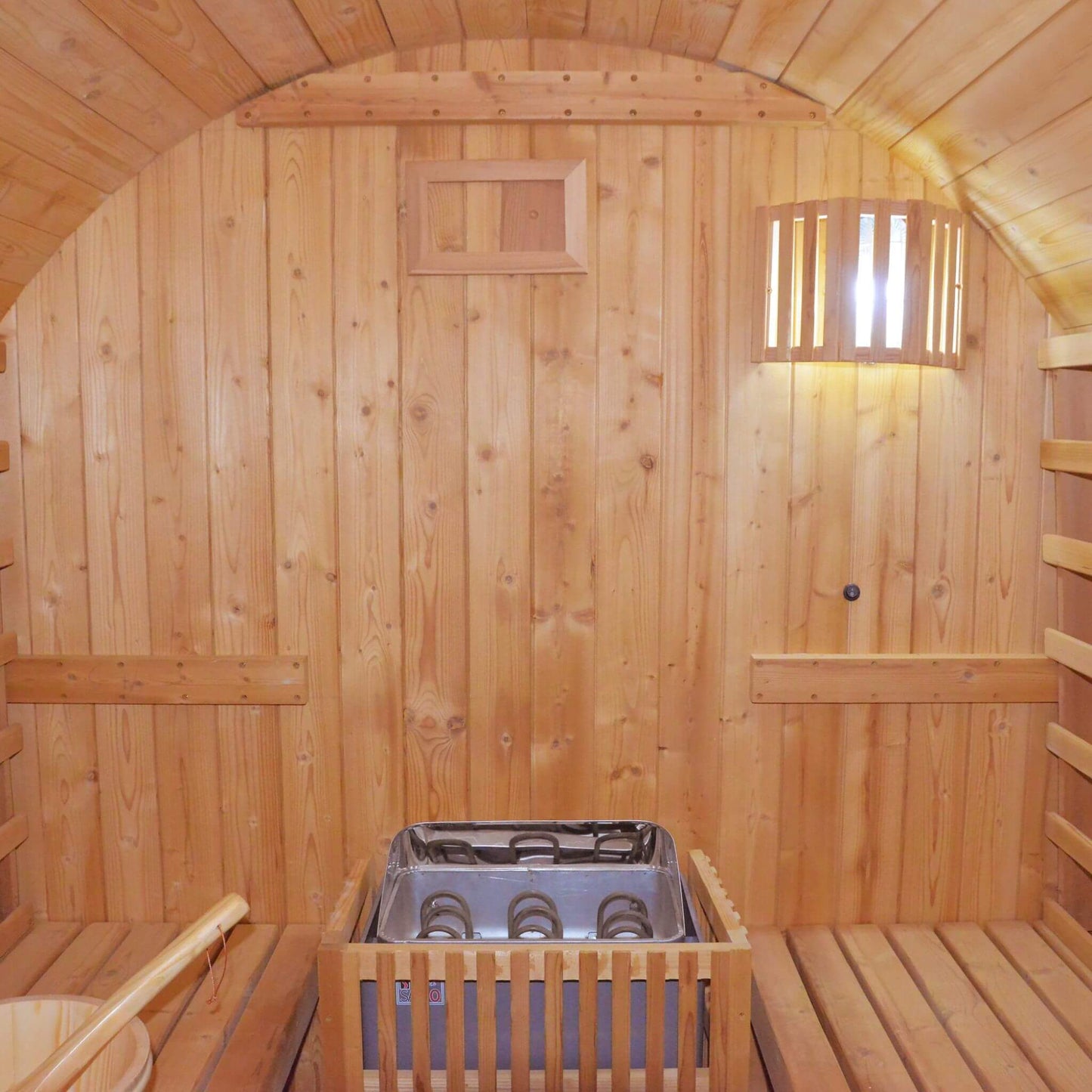 Thermora Large Premium American White Oak Outdoor Wooden Barrel Sauna With 4.5KW Sauna Heater