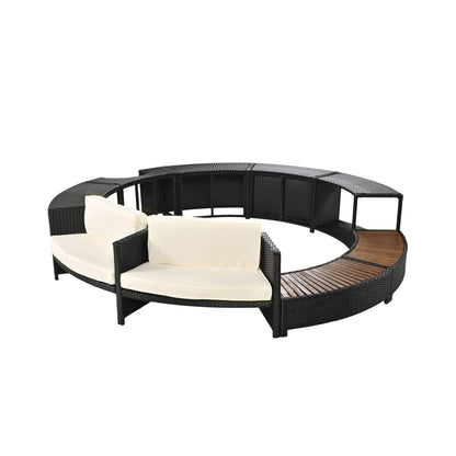 Alora Large Premium Surround Spa Patio Rattan Sofa Set With Storage Compartments And Cushions