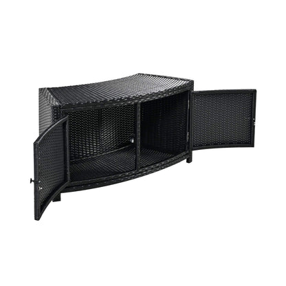 Alora Large Premium Surround Spa Patio Rattan Sofa Set With Storage Compartments And Cushions