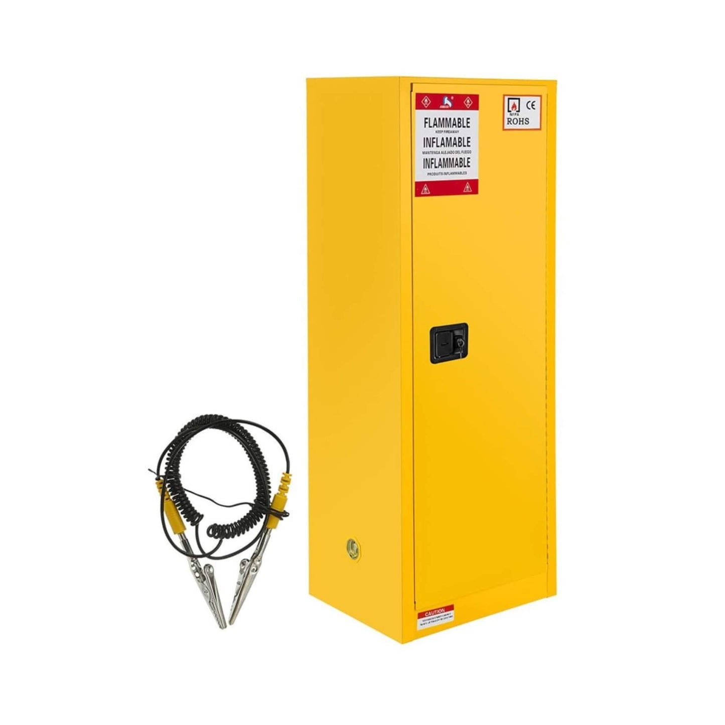 Large Yellow 35-Inch Heavy-Duty Flammable Welded Fireproof Storage Cabinet