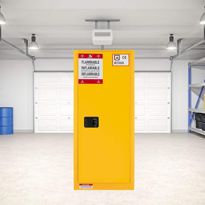 Large Yellow 35-Inch Heavy-Duty Flammable Welded Fireproof Storage Cabinet