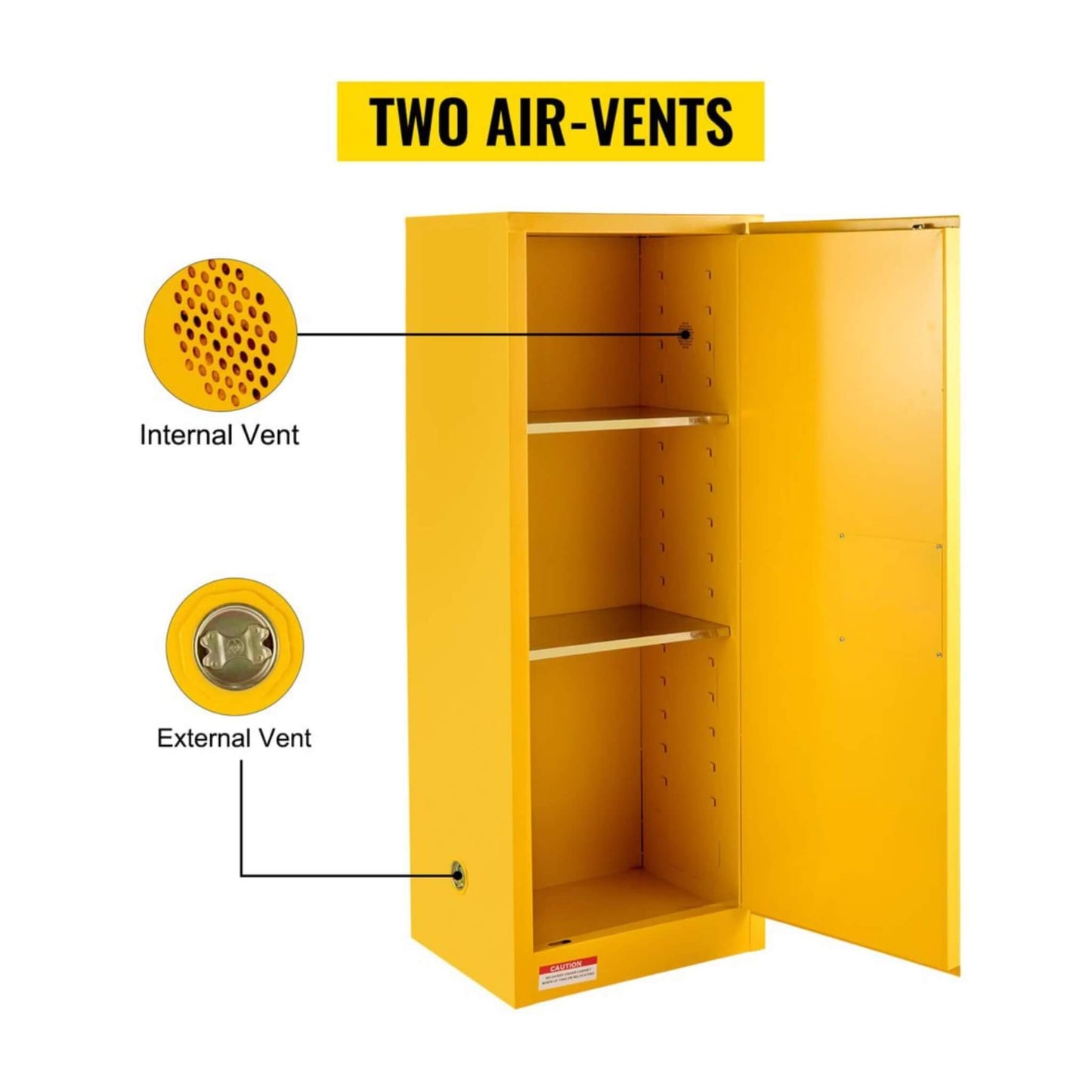 Large Yellow 35-Inch Heavy-Duty Flammable Welded Fireproof Storage Cabinet
