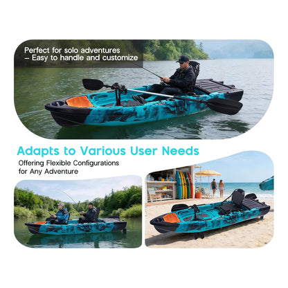 Lightweight 10FT 1-Person Modular Fishing Kayak with Fin Drive System