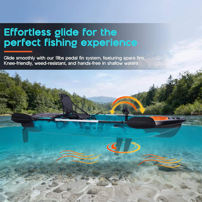 Lightweight 10FT 1-Person Modular Fishing Kayak with Fin Drive System