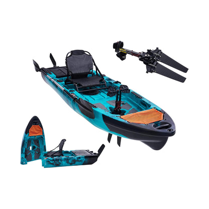 Lightweight 10FT 1-Person Modular Fishing Kayak with Fin Drive System
