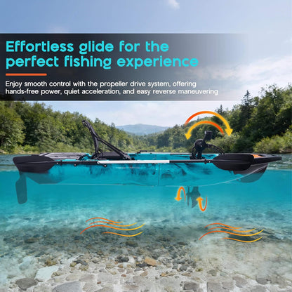 Lightweight 10FT 1-Person Modular Fishing Kayak with Propeller Drive System