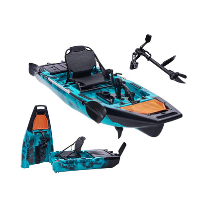 Lightweight 10FT 1-Person Modular Fishing Kayak with Propeller Drive System