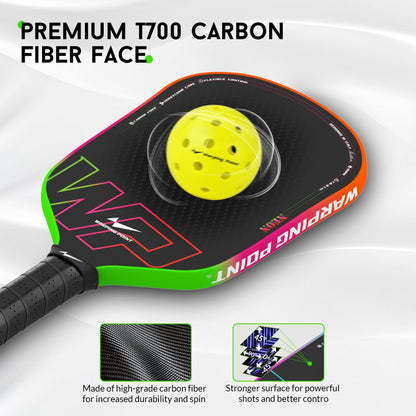 Strong, Stylish & Durable Neon Pickleball Paddle 16mm Core in Green, Pink & Orange