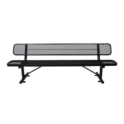 8FT Heavy-Duty Steel Bench With Backrest And Thermoplastic Coating