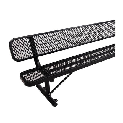 8FT Heavy-Duty Steel Bench With Backrest And Thermoplastic Coating