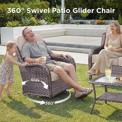 Luxury 10-Piece All-Weather Outdoor Patio Furniture Set with Fire Pit Table