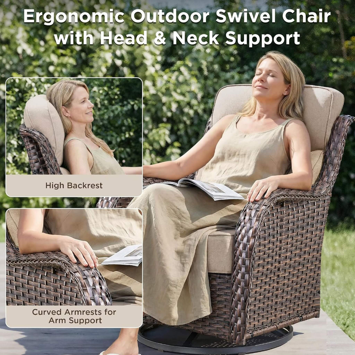 Luxury 10-Piece All-Weather Outdoor Patio Furniture Set with Fire Pit Table