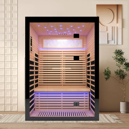 Thermora Luxury 2-Person Canadian Hemlock Wood Far Infrared Home Sauna