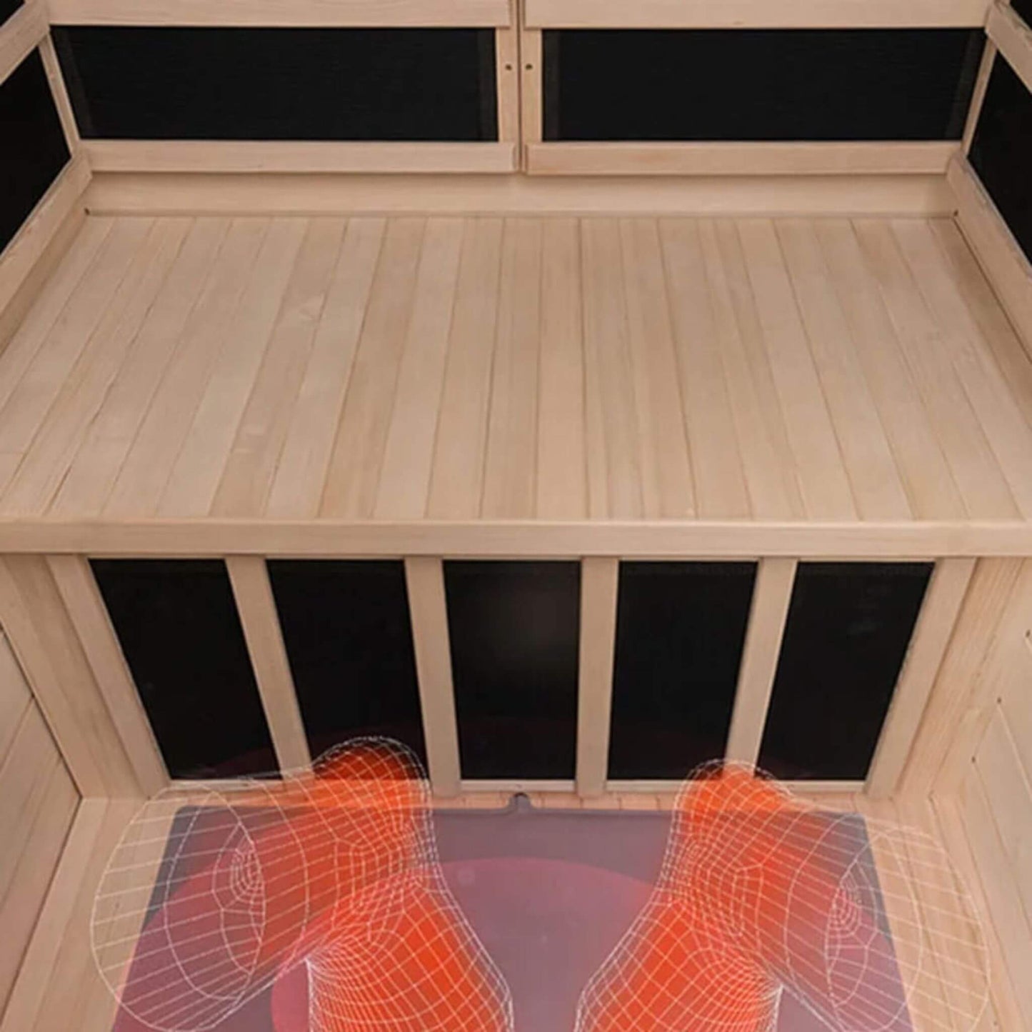 Thermora Luxury 2-Person Hemlock Wood FAR Infrared Sauna Room W/ Glass Door, 1750W