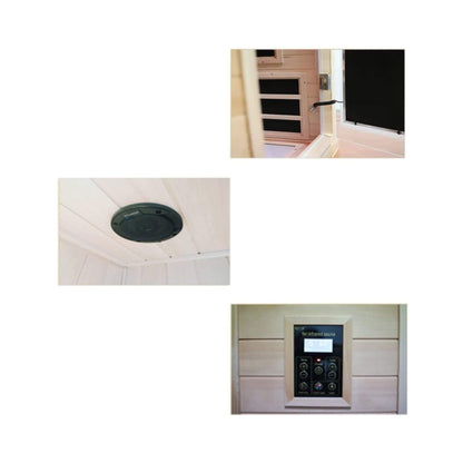 Thermora Luxury 2-Person Hemlock Wood FAR Infrared Sauna Room W/ Glass Door, 1750W