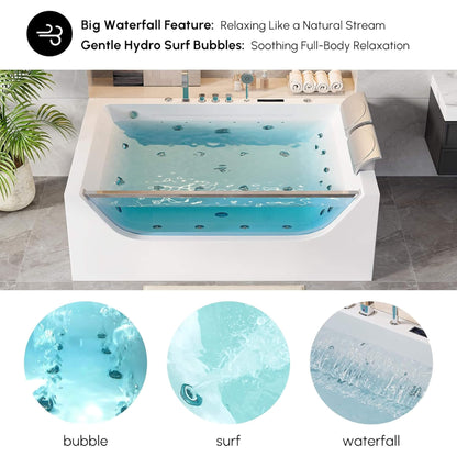Alora 71-Inch Luxury 2-Person Jetted Whirlpool Tub With Massage And Thermostat Control
