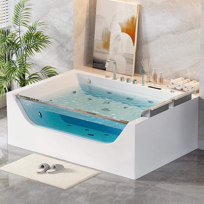 Alora 71-Inch Luxury 2-Person Jetted Whirlpool Tub With Massage And Thermostat Control