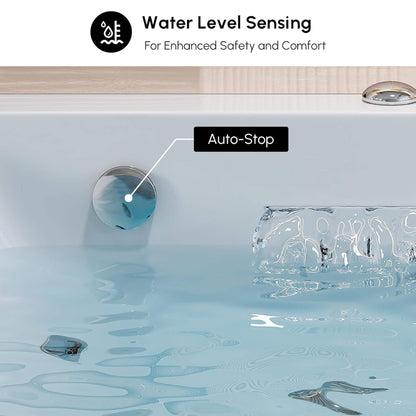 Alora 71-Inch Luxury 2-Person Jetted Whirlpool Tub With Massage And Thermostat Control