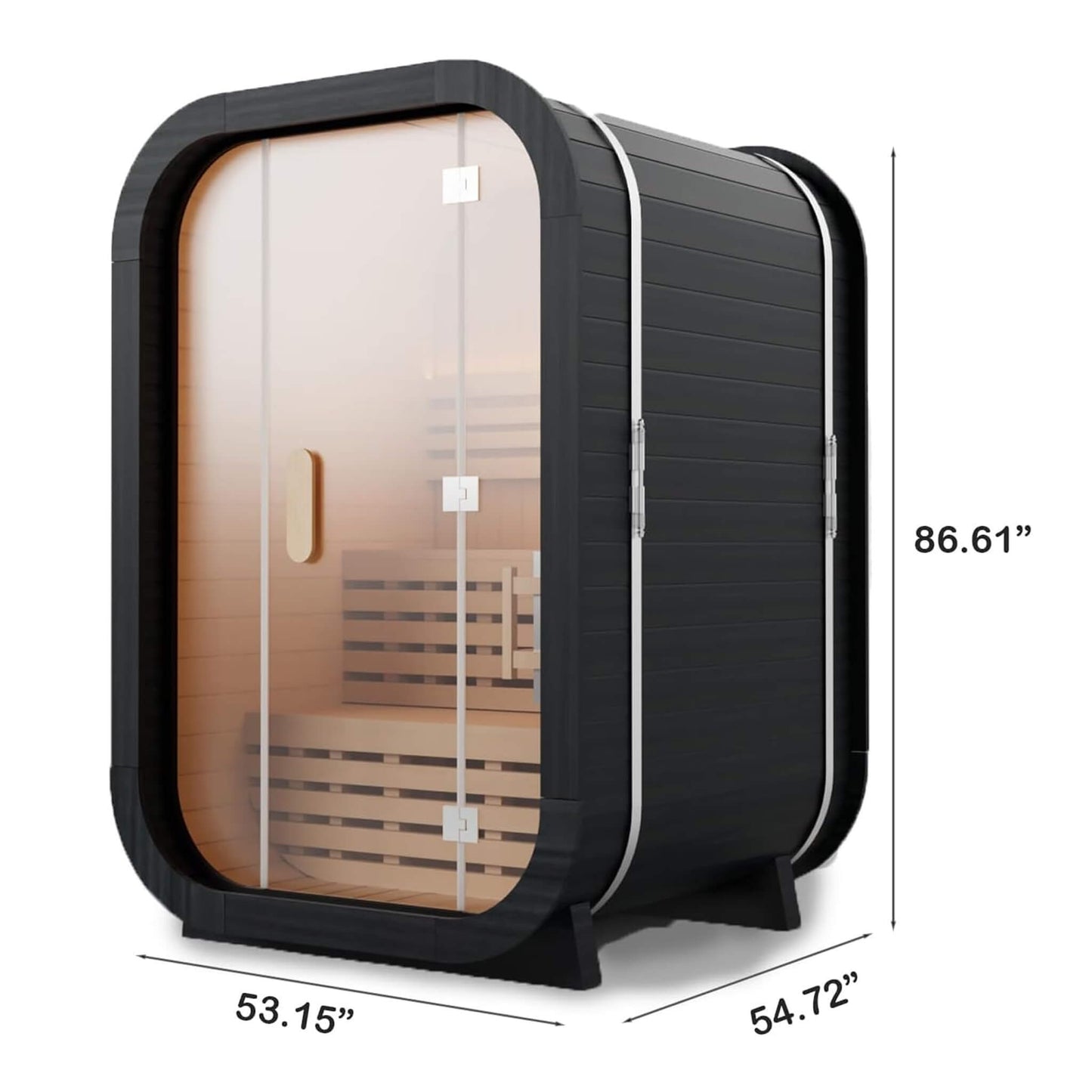 Thermora Lund Luxury 2-Person Outdoor Spruce Wood Cube Sauna Kit with 4.5KW Electric Stove